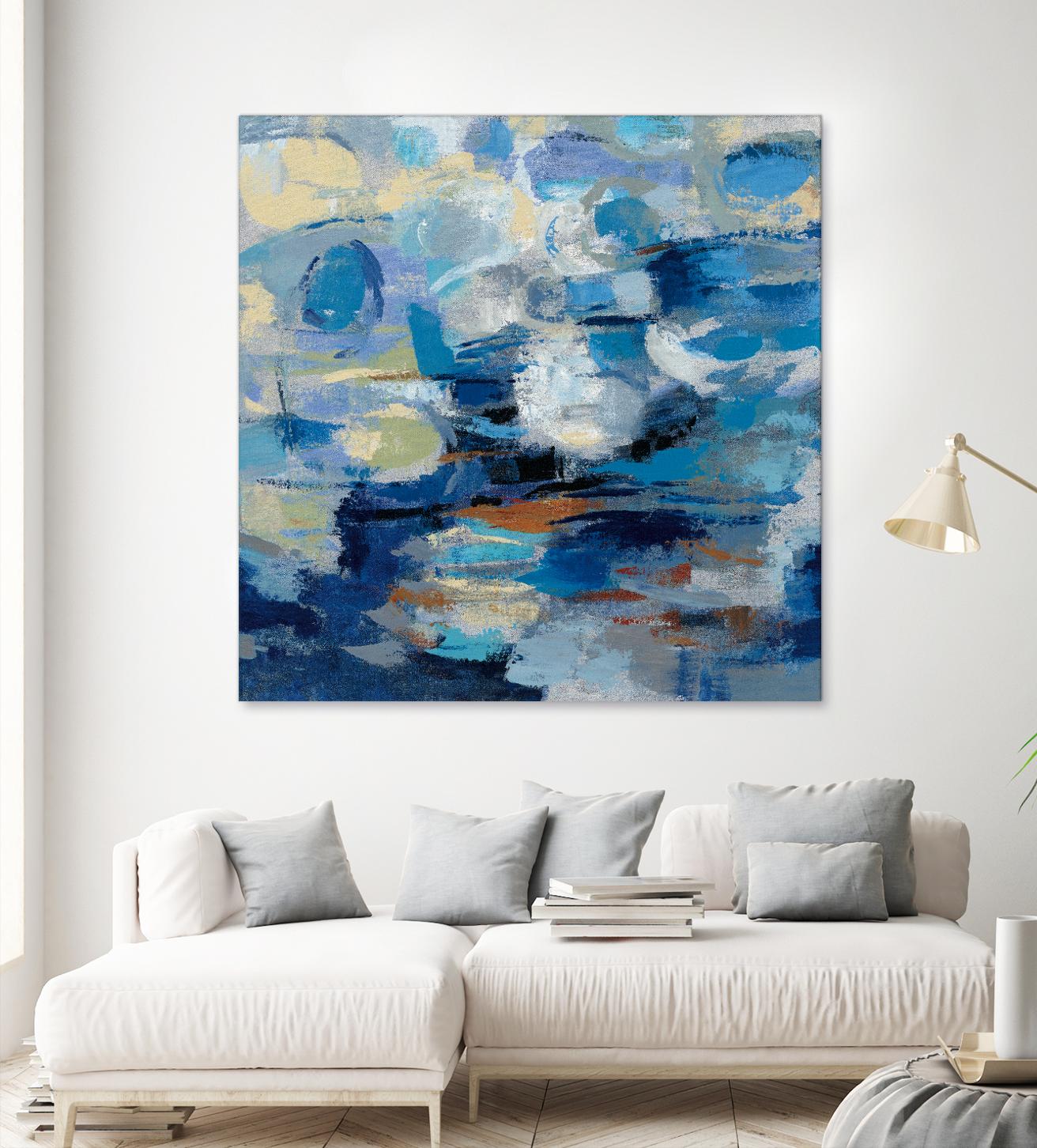 Ultramarine Waves I by Silvia Vassileva on GIANT ART - beige abstract