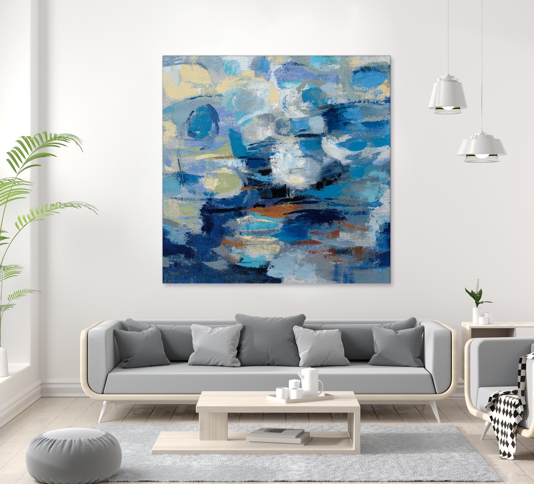 Ultramarine Waves I by Silvia Vassileva on GIANT ART - beige abstract