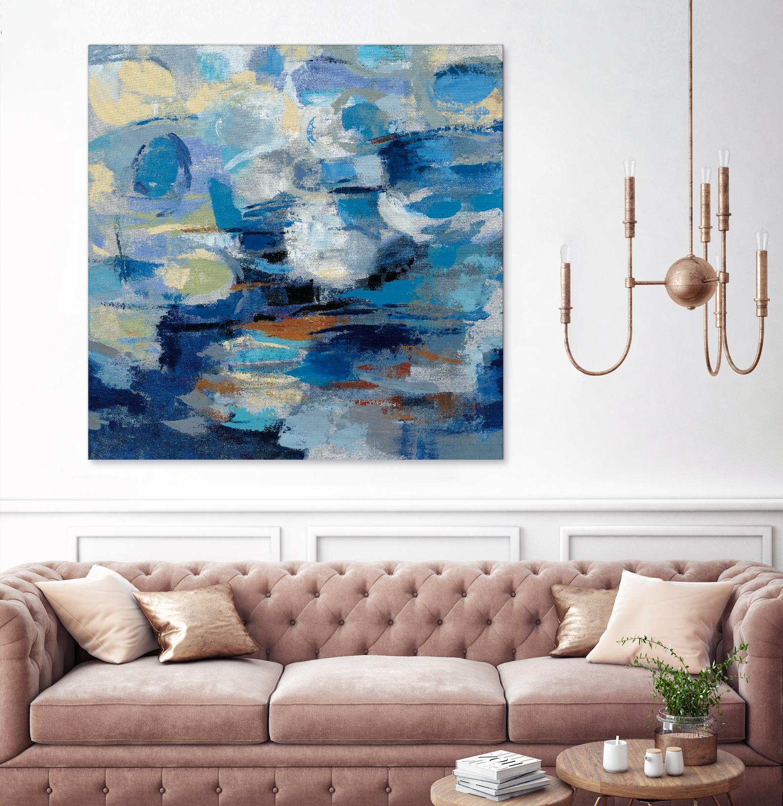 Ultramarine Waves I by Silvia Vassileva on GIANT ART - beige abstract
