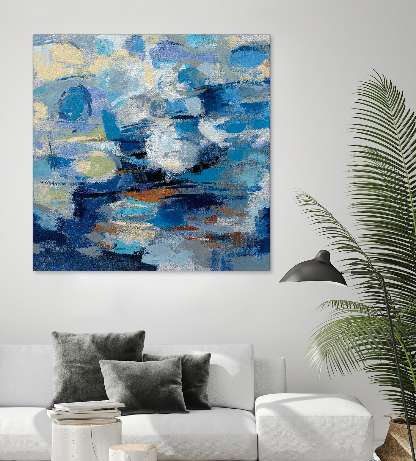 Ultramarine Waves I by Silvia Vassileva on GIANT ART - beige abstract