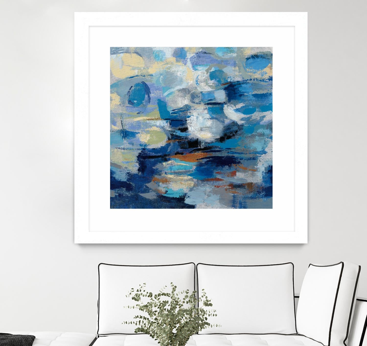 Ultramarine Waves I by Silvia Vassileva on GIANT ART - beige abstract