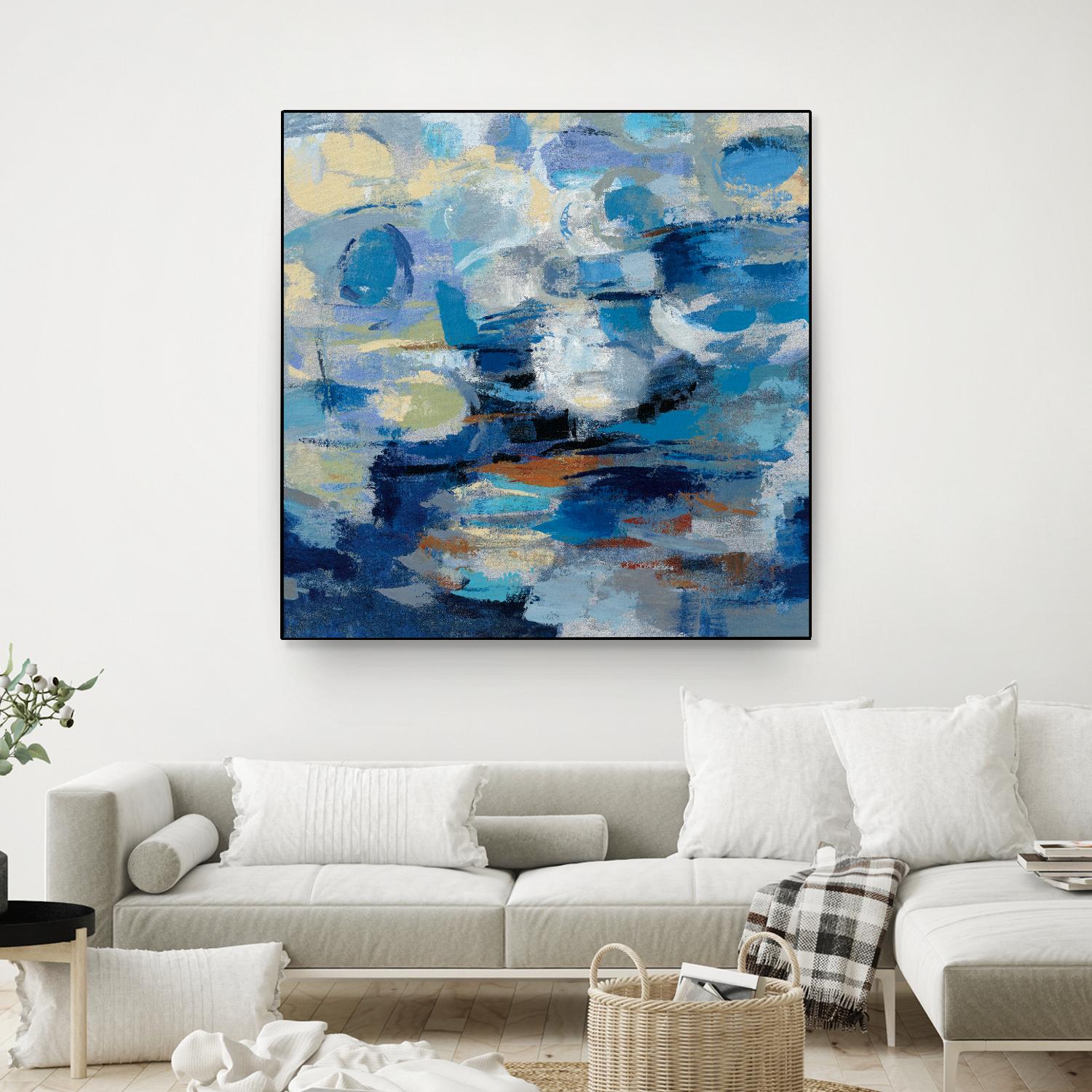 Ultramarine Waves I by Silvia Vassileva on GIANT ART - beige abstract