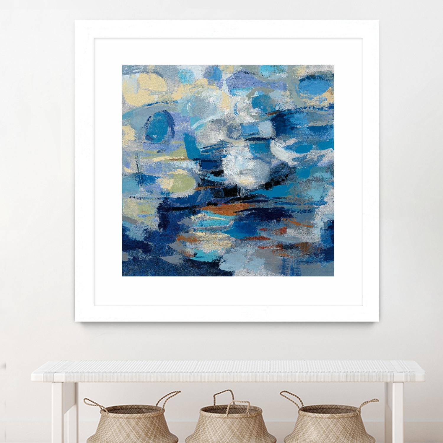 Ultramarine Waves I by Silvia Vassileva on GIANT ART - beige abstract