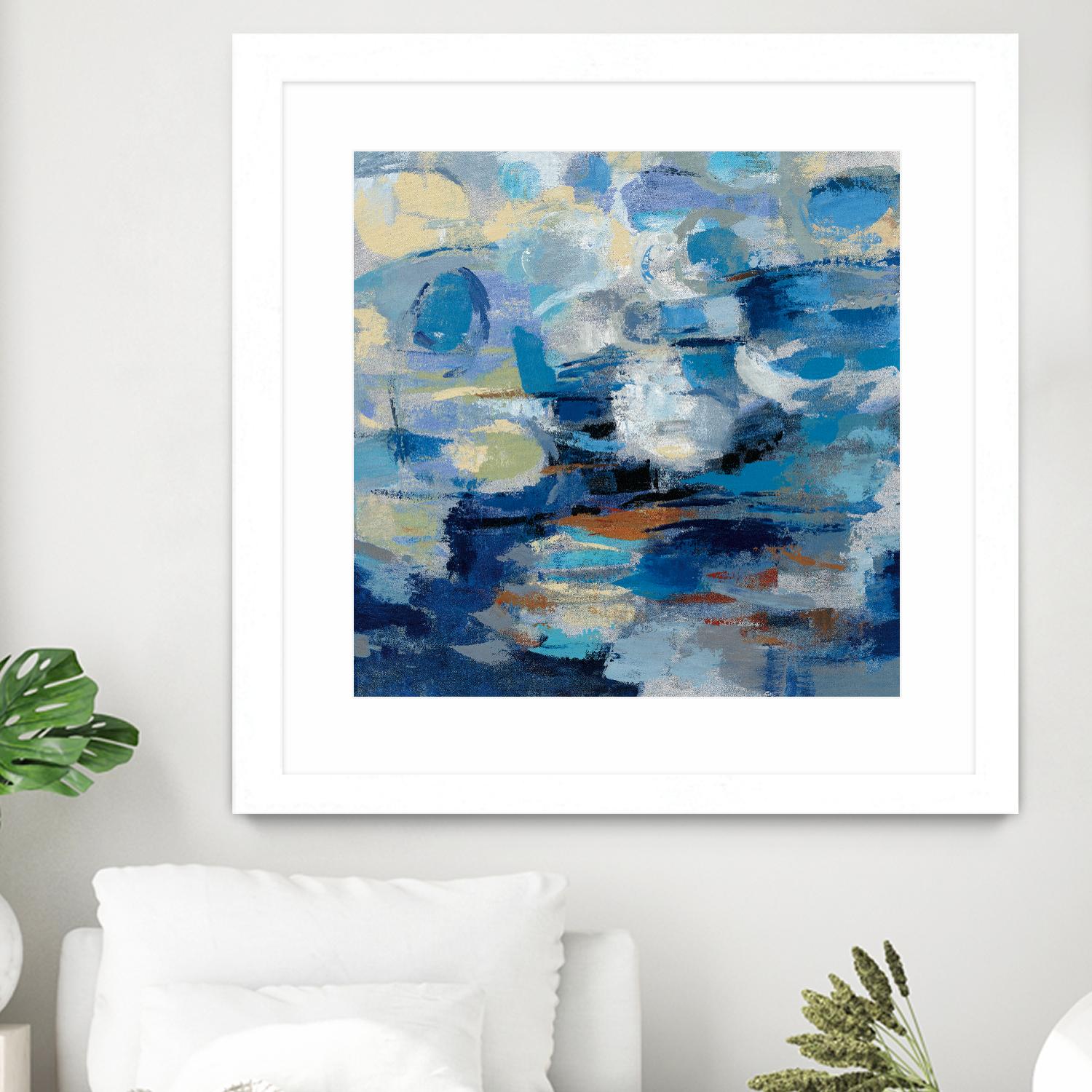 Ultramarine Waves I by Silvia Vassileva on GIANT ART - beige abstract