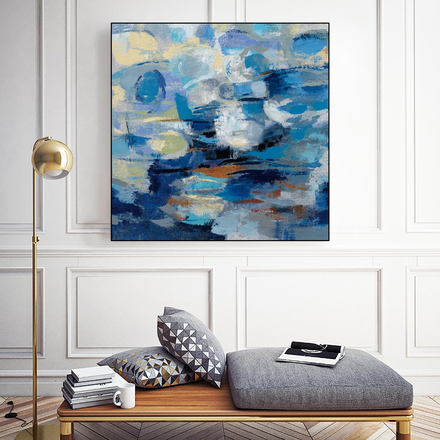 Ultramarine Waves I by Silvia Vassileva on GIANT ART - beige abstract