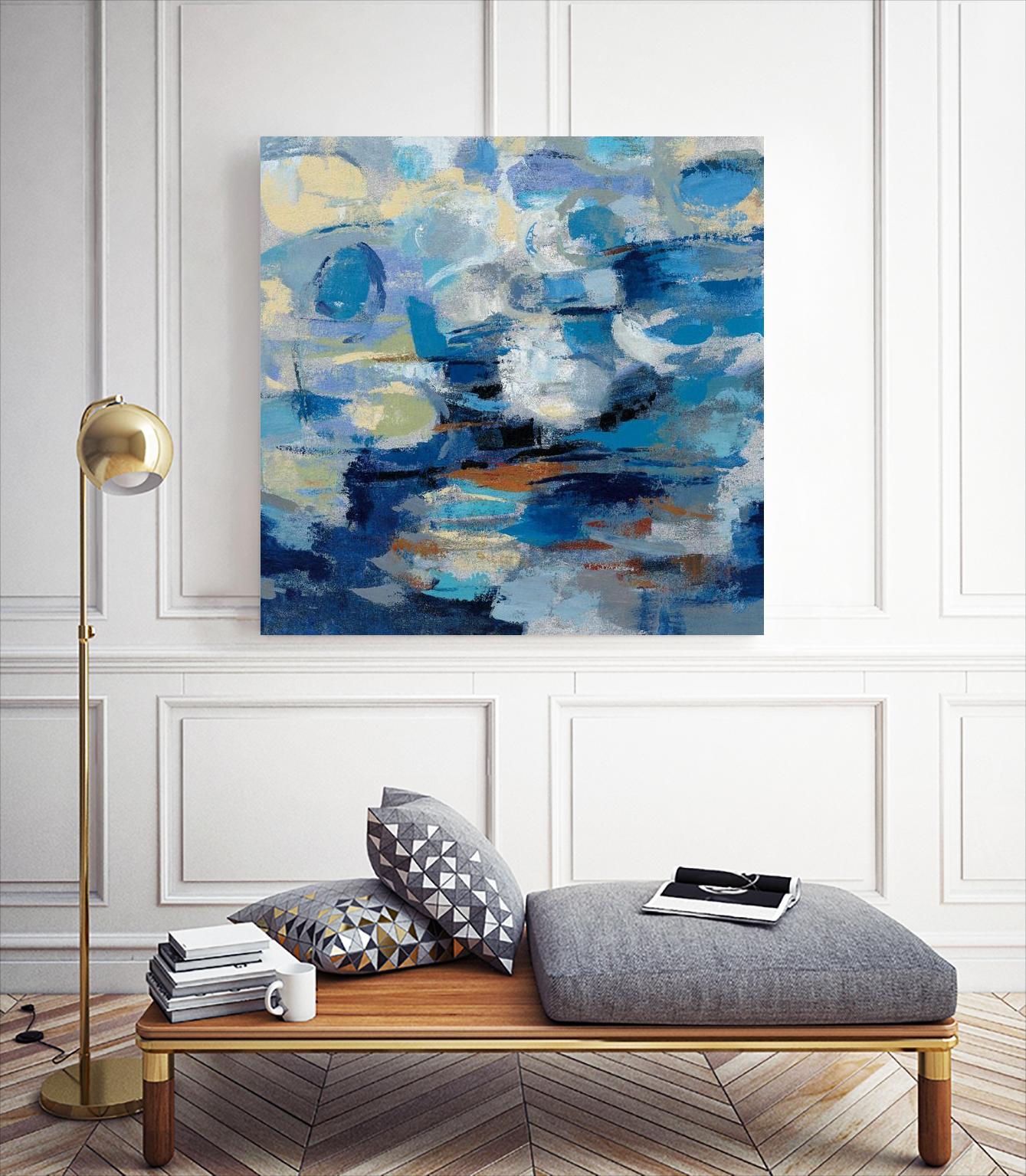 Ultramarine Waves I by Silvia Vassileva on GIANT ART - beige abstract