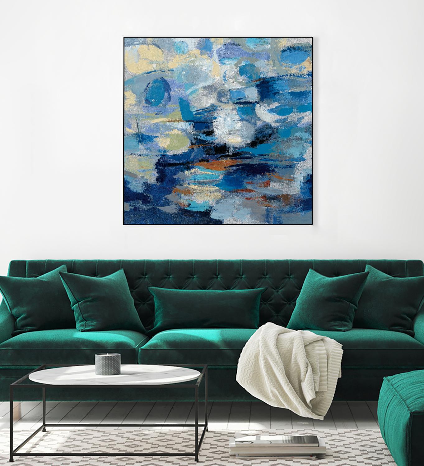Ultramarine Waves I by Silvia Vassileva on GIANT ART - beige abstract