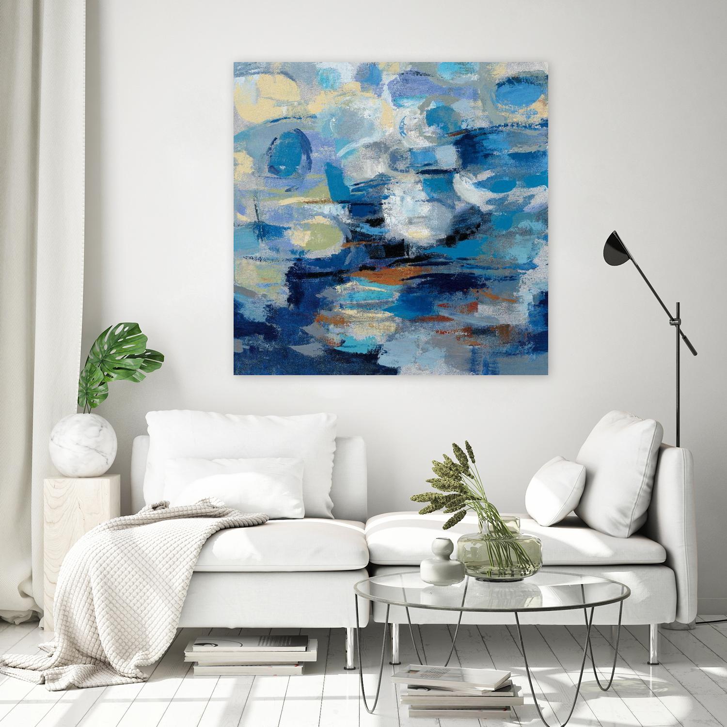 Ultramarine Waves I by Silvia Vassileva on GIANT ART - beige abstract