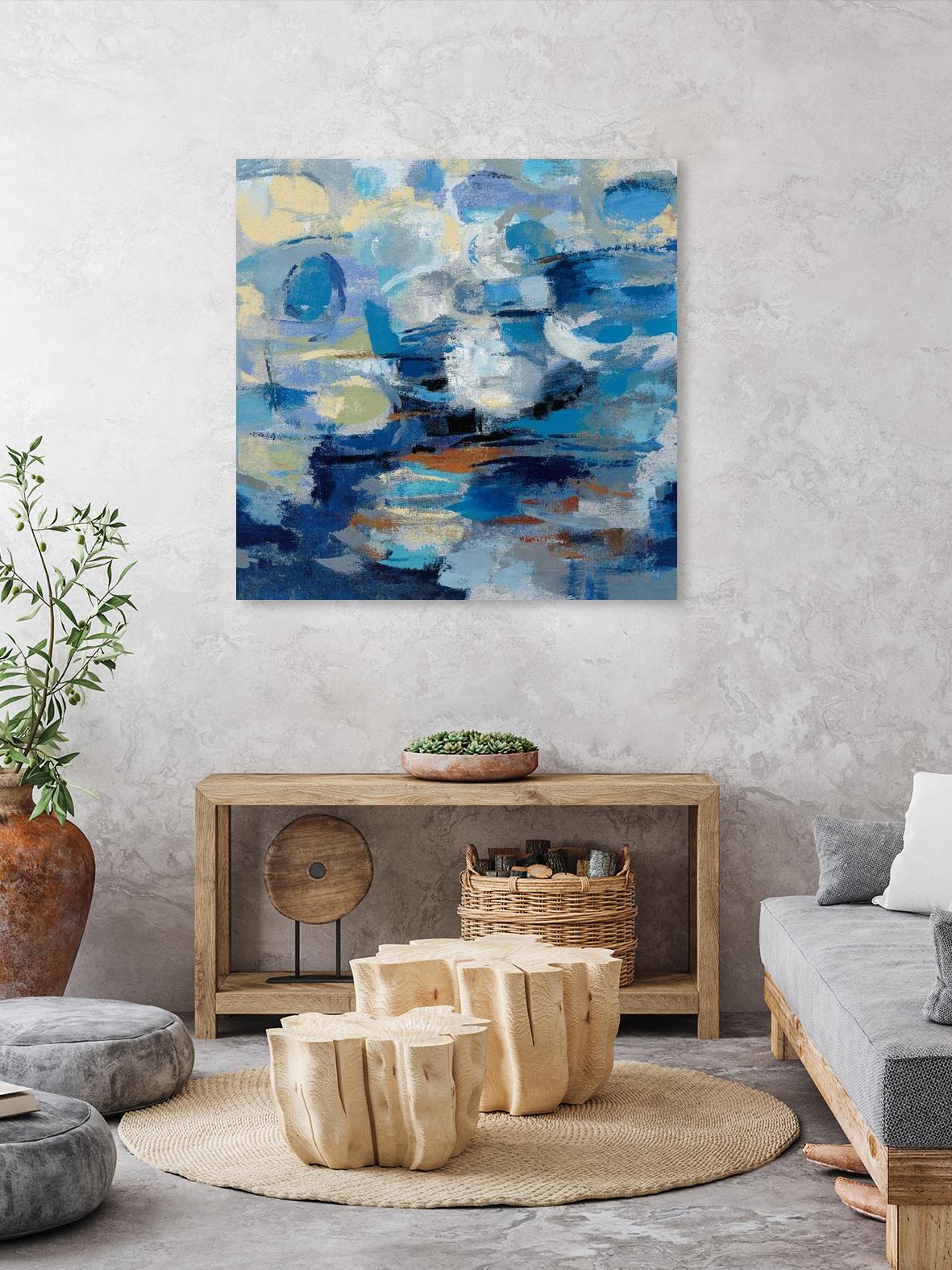 Ultramarine Waves I by Silvia Vassileva on GIANT ART - beige abstract