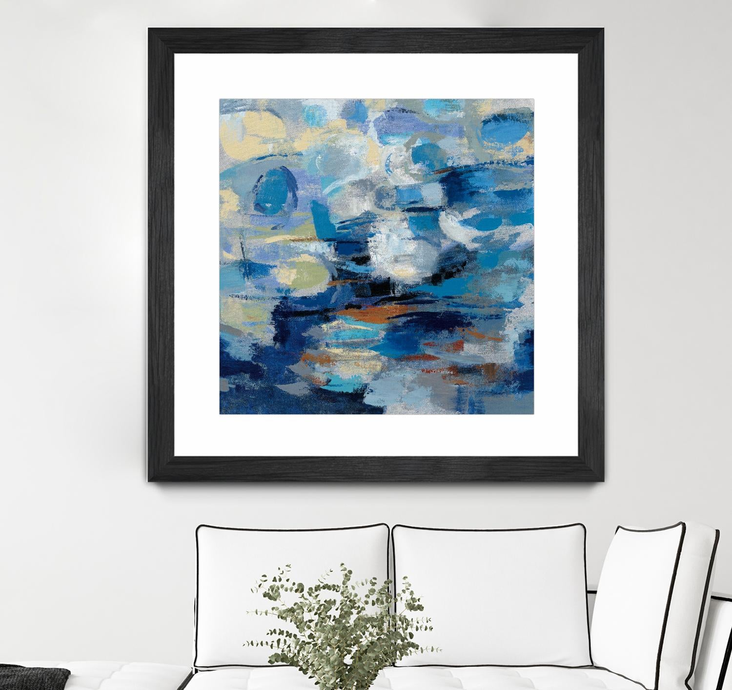Ultramarine Waves I by Silvia Vassileva on GIANT ART - beige abstract