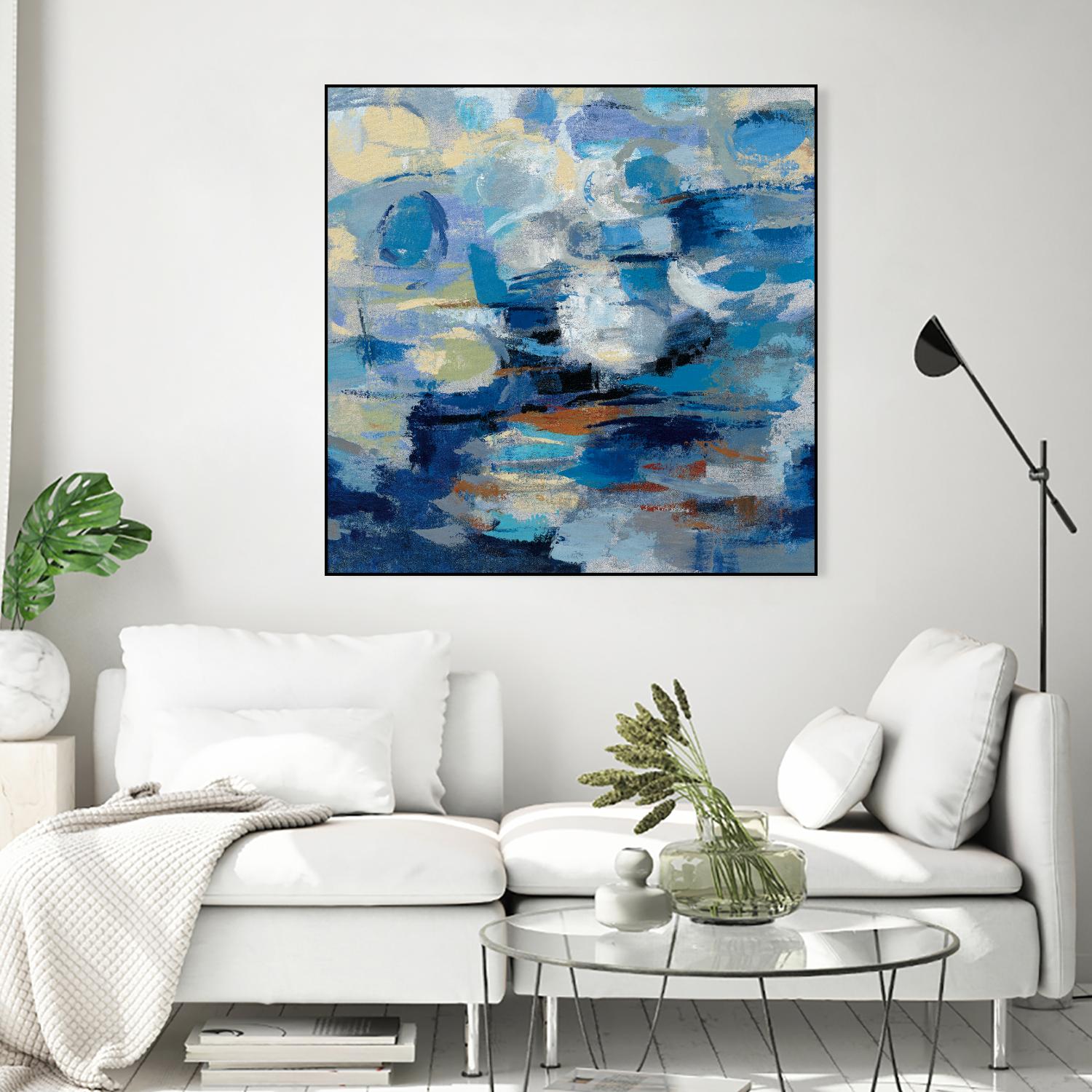 Ultramarine Waves I by Silvia Vassileva on GIANT ART - beige abstract