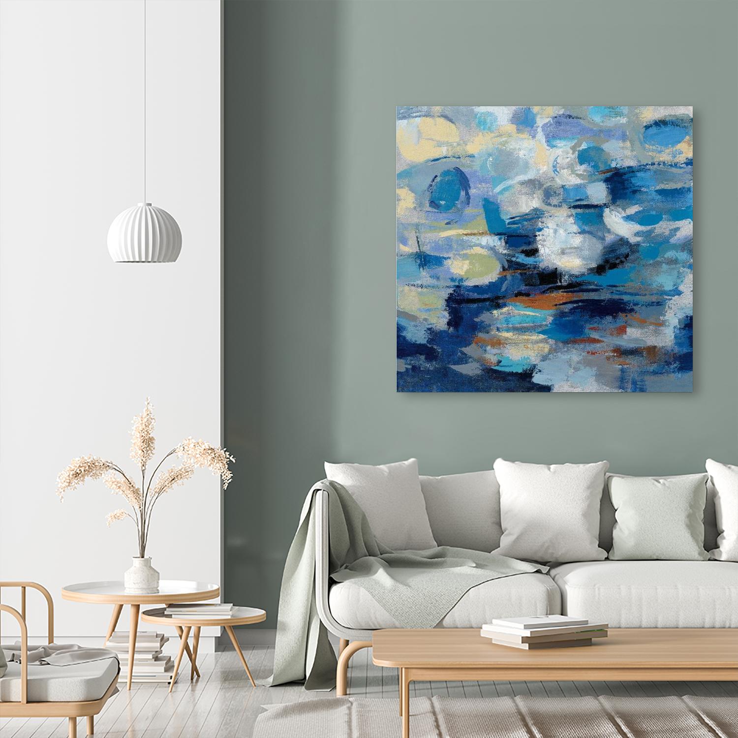 Ultramarine Waves I by Silvia Vassileva on GIANT ART - beige abstract