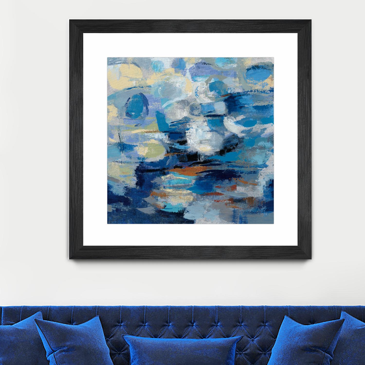 Ultramarine Waves I by Silvia Vassileva on GIANT ART - beige abstract