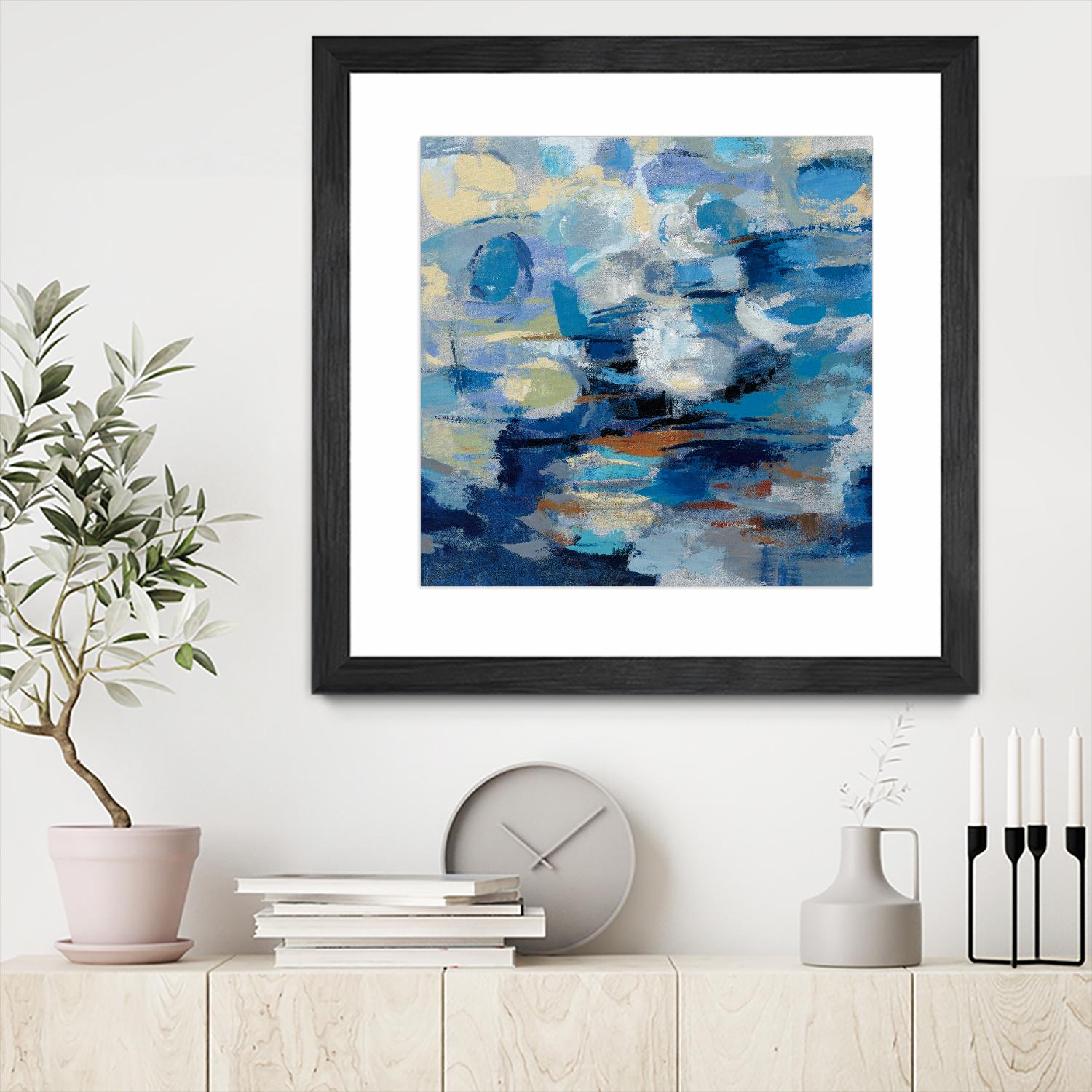 Ultramarine Waves I by Silvia Vassileva on GIANT ART - beige abstract