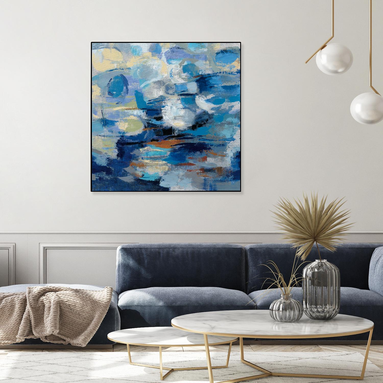Ultramarine Waves I by Silvia Vassileva on GIANT ART - beige abstract
