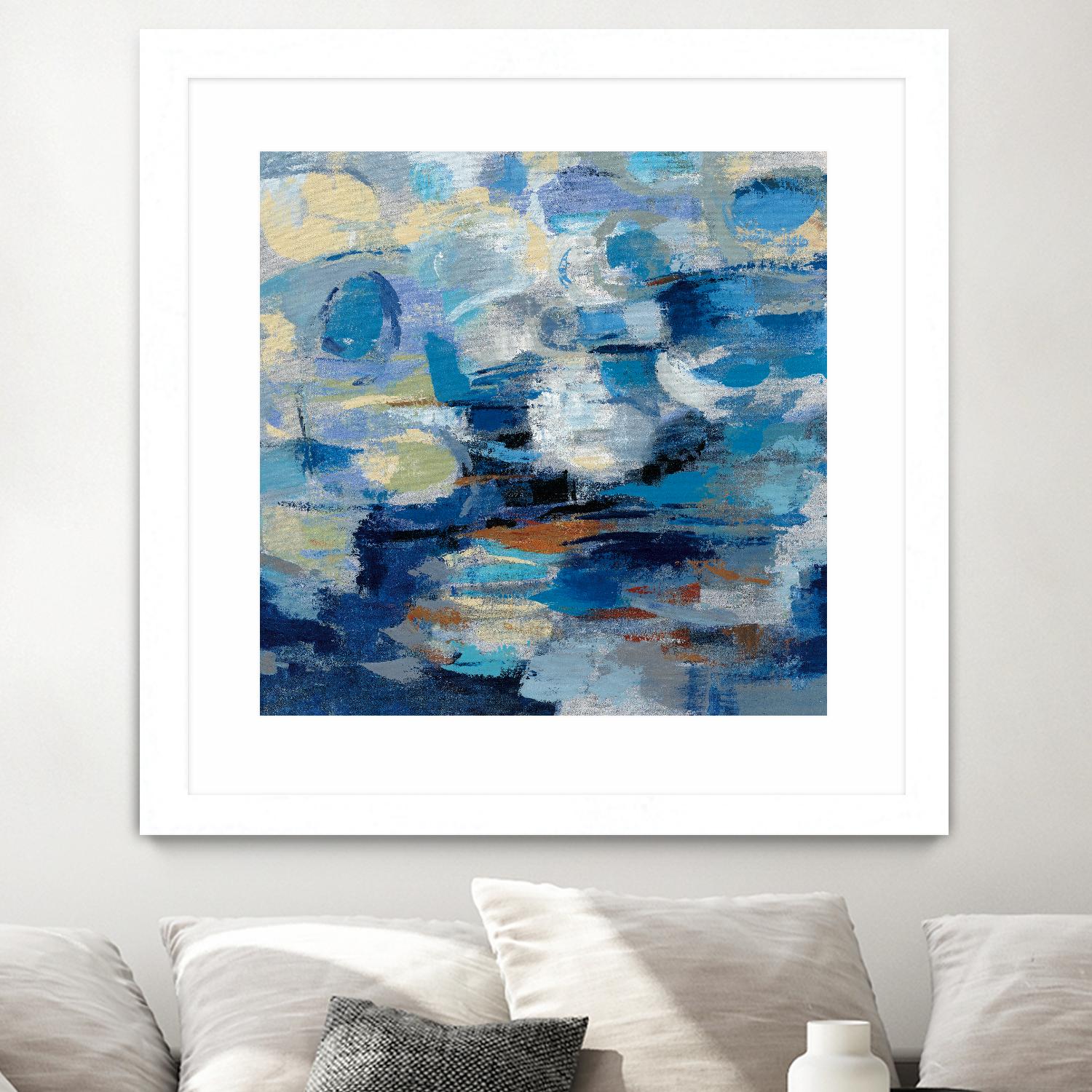 Ultramarine Waves I by Silvia Vassileva on GIANT ART - beige abstract