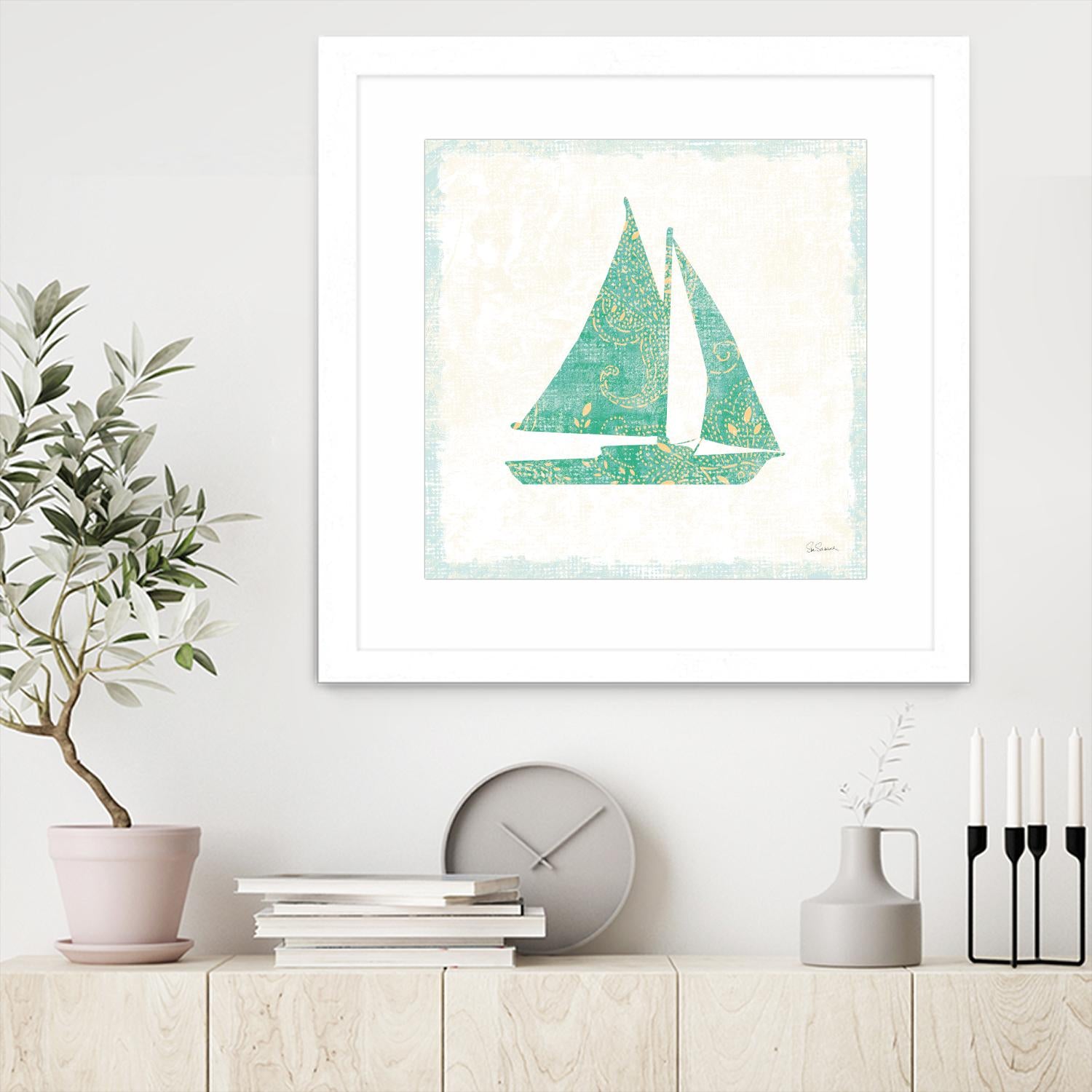 Flamingo Tropicale V by Sue Schlabach on GIANT ART - beige tropical