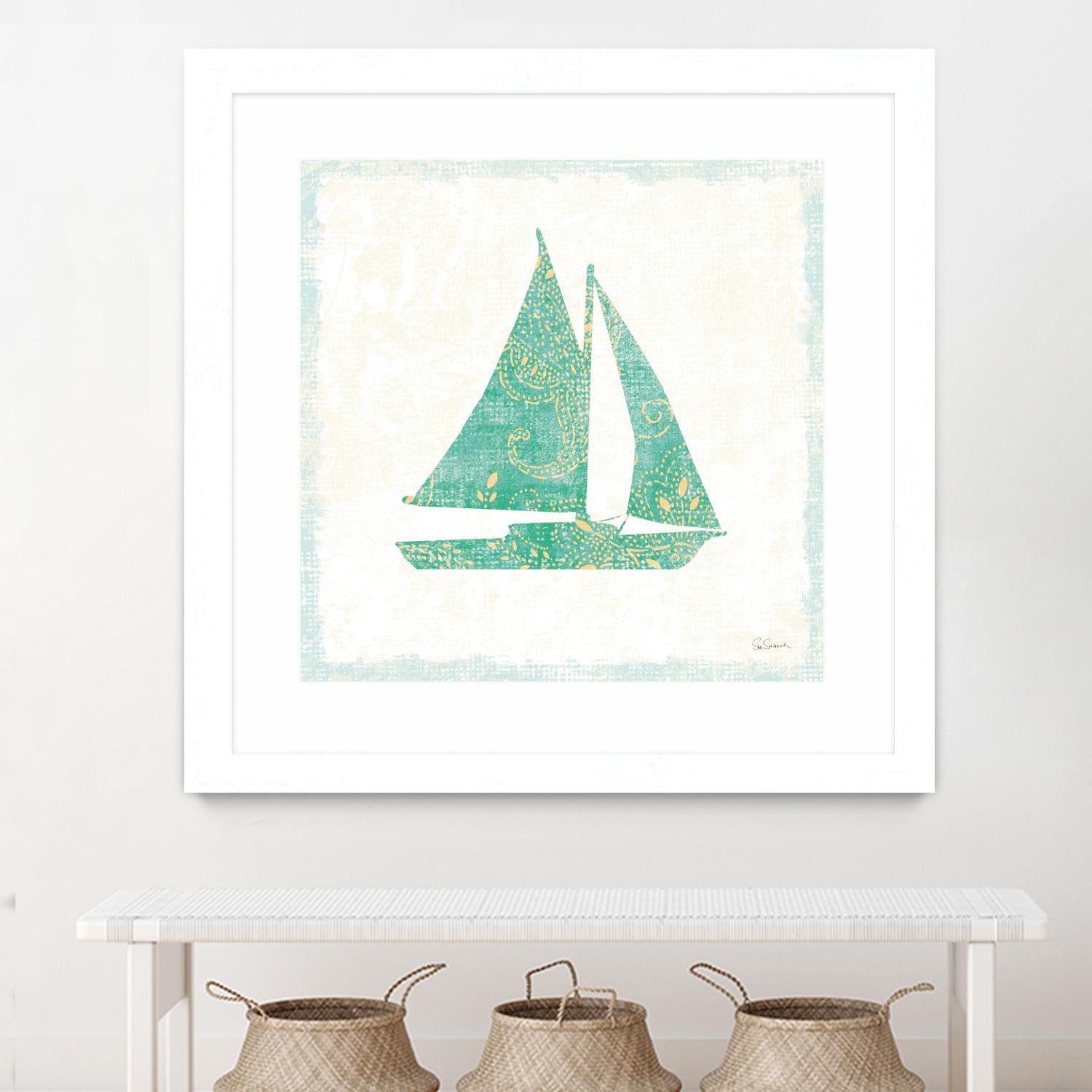 Flamingo Tropicale V by Sue Schlabach on GIANT ART - beige tropical