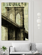 Vintage NY Brooklyn Bridge by Michael Mullan on GIANT ART - white architectural