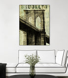 Vintage NY Brooklyn Bridge by Michael Mullan on GIANT ART - white architectural