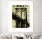 Vintage NY Brooklyn Bridge by Michael Mullan on GIANT ART - white architectural