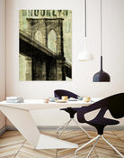 Vintage NY Brooklyn Bridge by Michael Mullan on GIANT ART - white architectural