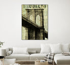 Vintage NY Brooklyn Bridge by Michael Mullan on GIANT ART - white architectural