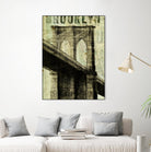 Vintage NY Brooklyn Bridge by Michael Mullan on GIANT ART - white architectural