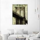 Vintage NY Brooklyn Bridge by Michael Mullan on GIANT ART - white architectural
