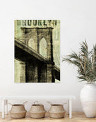 Vintage NY Brooklyn Bridge by Michael Mullan on GIANT ART - white architectural