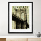 Vintage NY Brooklyn Bridge by Michael Mullan on GIANT ART - white architectural