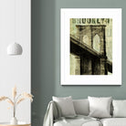Vintage NY Brooklyn Bridge by Michael Mullan on GIANT ART - white architectural