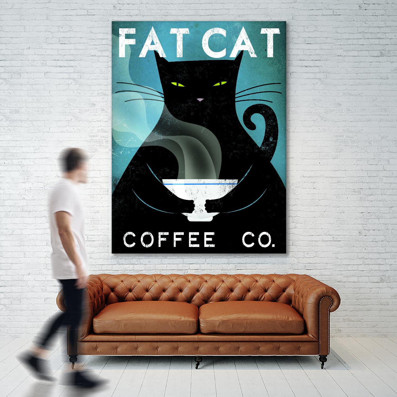 Cat Coffee no City by Ryan Fowler on GIANT ART - black animals