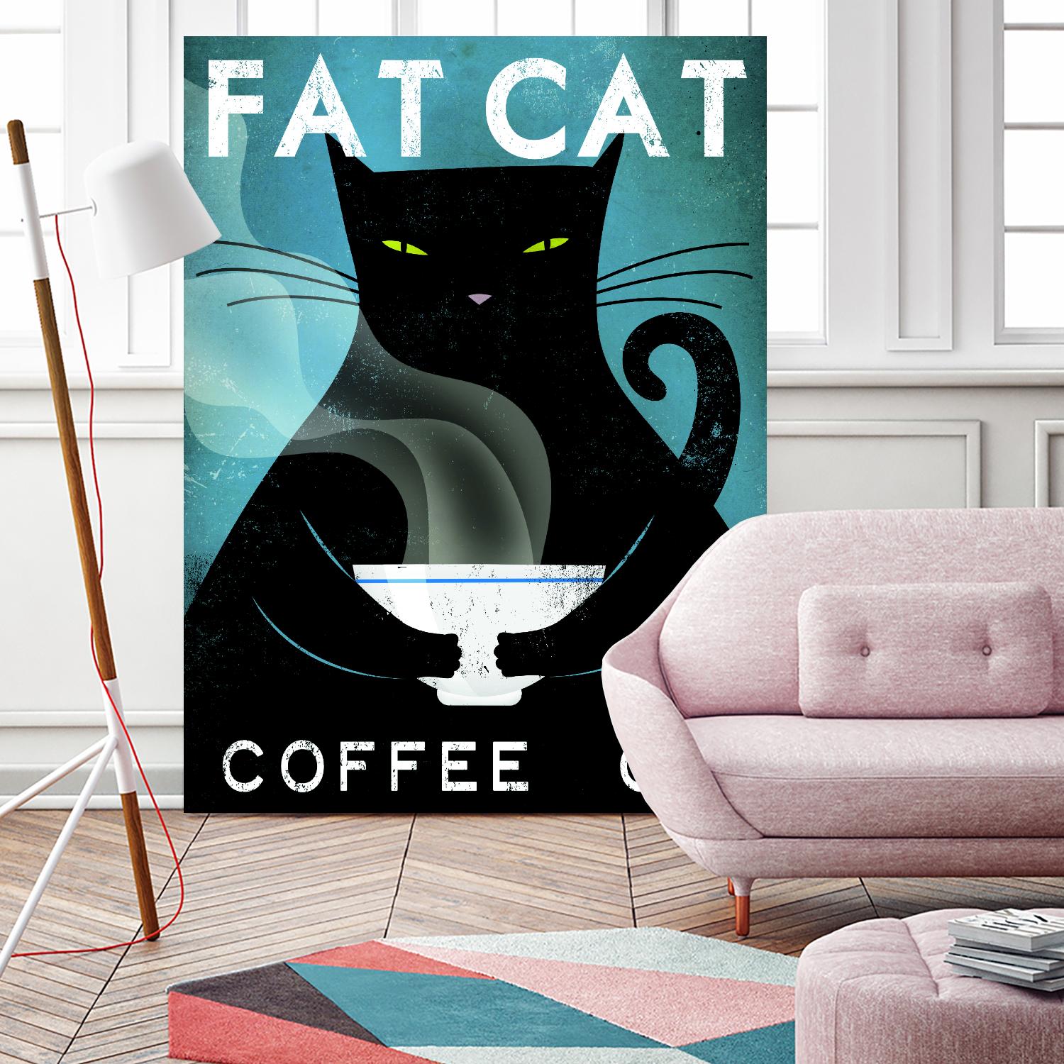 Cat Coffee no City by Ryan Fowler on GIANT ART - black animals