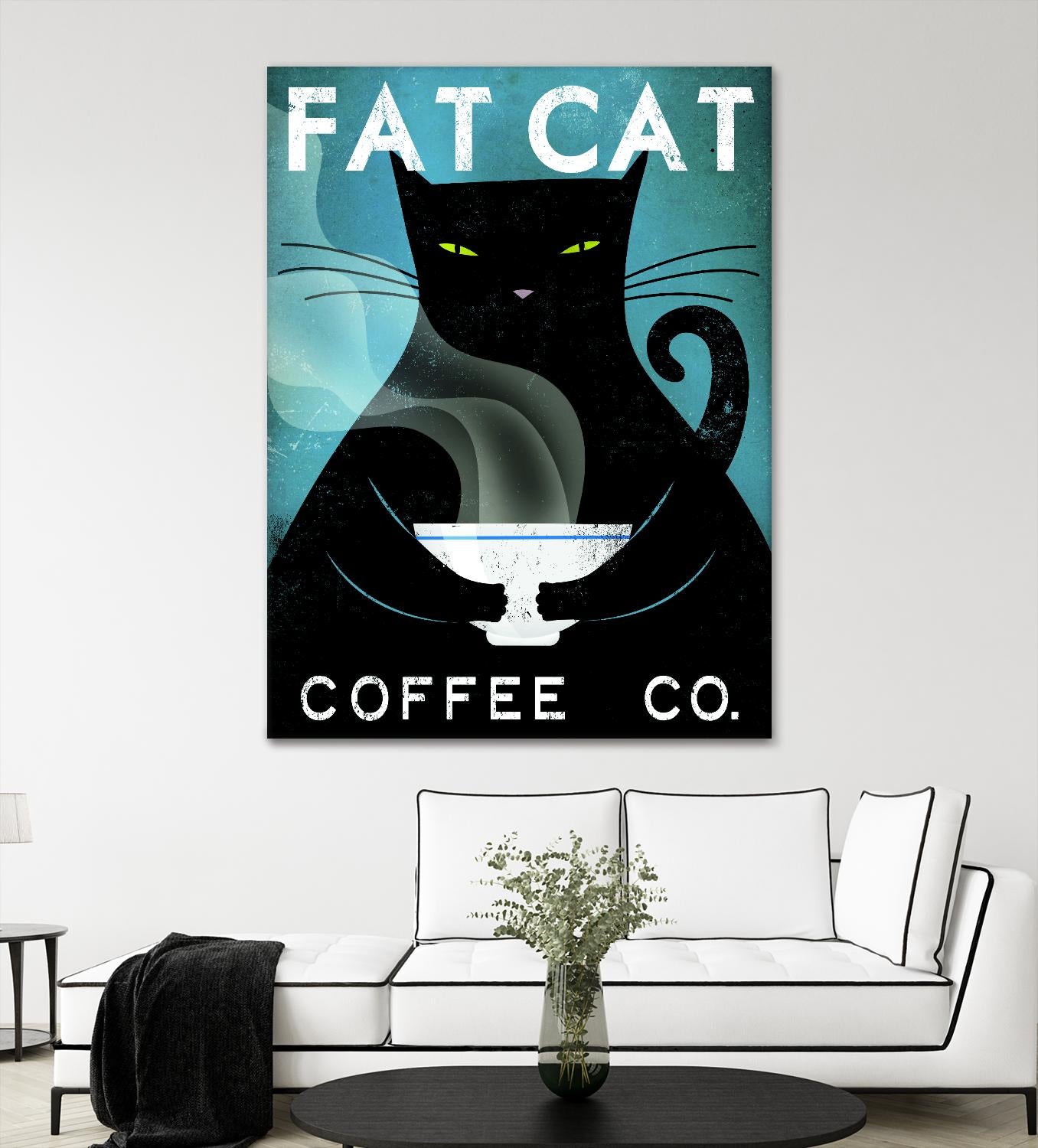Cat Coffee no City by Ryan Fowler on GIANT ART - black animals