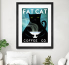 Cat Coffee no City by Ryan Fowler on GIANT ART - blue typography