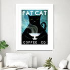 Cat Coffee no City by Ryan Fowler on GIANT ART - blue typography