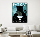 Cat Coffee no City by Ryan Fowler on GIANT ART - black animals