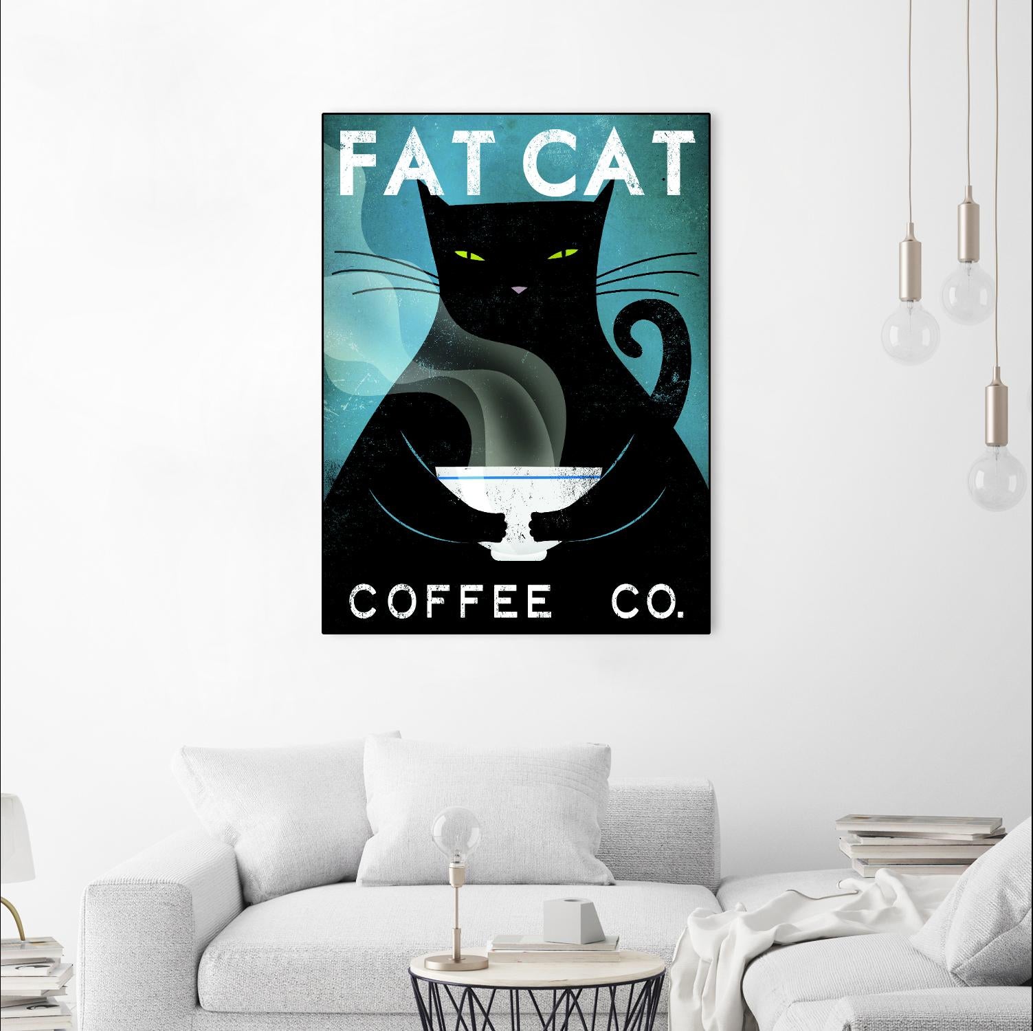 Cat Coffee no City by Ryan Fowler on GIANT ART - black animals