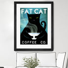 Cat Coffee no City by Ryan Fowler on GIANT ART - blue typography