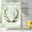 Regal Antlers on Newsprint I by Sue Schlabach on GIANT ART - brown country look