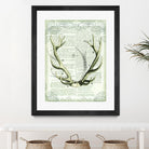 Regal Antlers on Newsprint I by Sue Schlabach on GIANT ART - brown country look