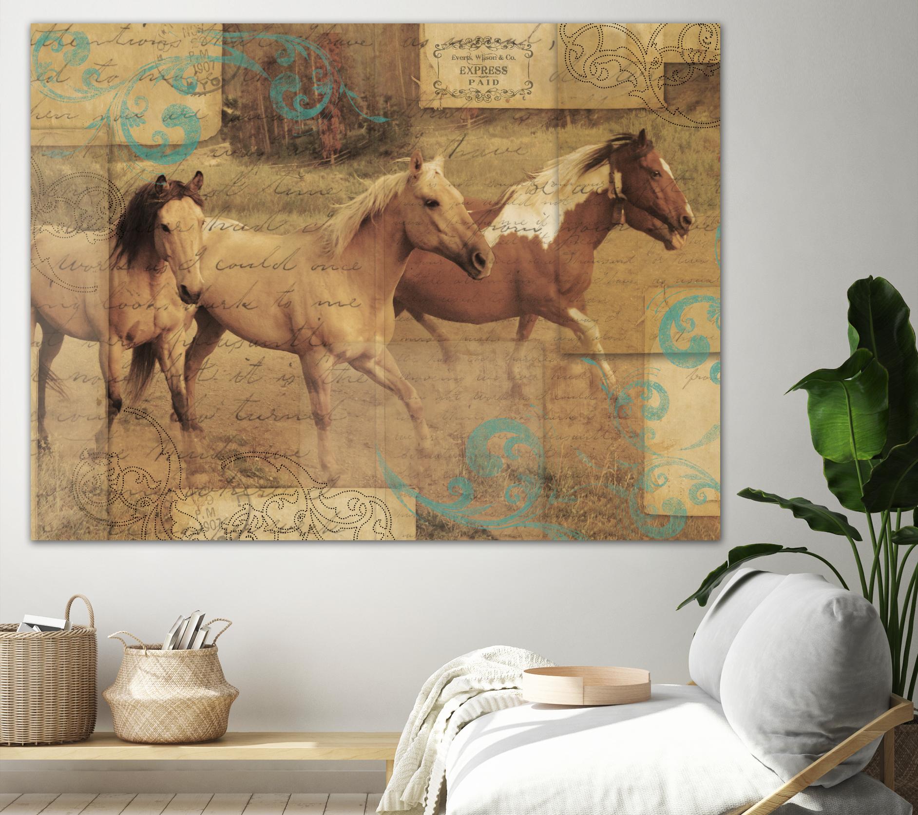 Wild Horses I by Portfolio on GIANT ART - beige animals