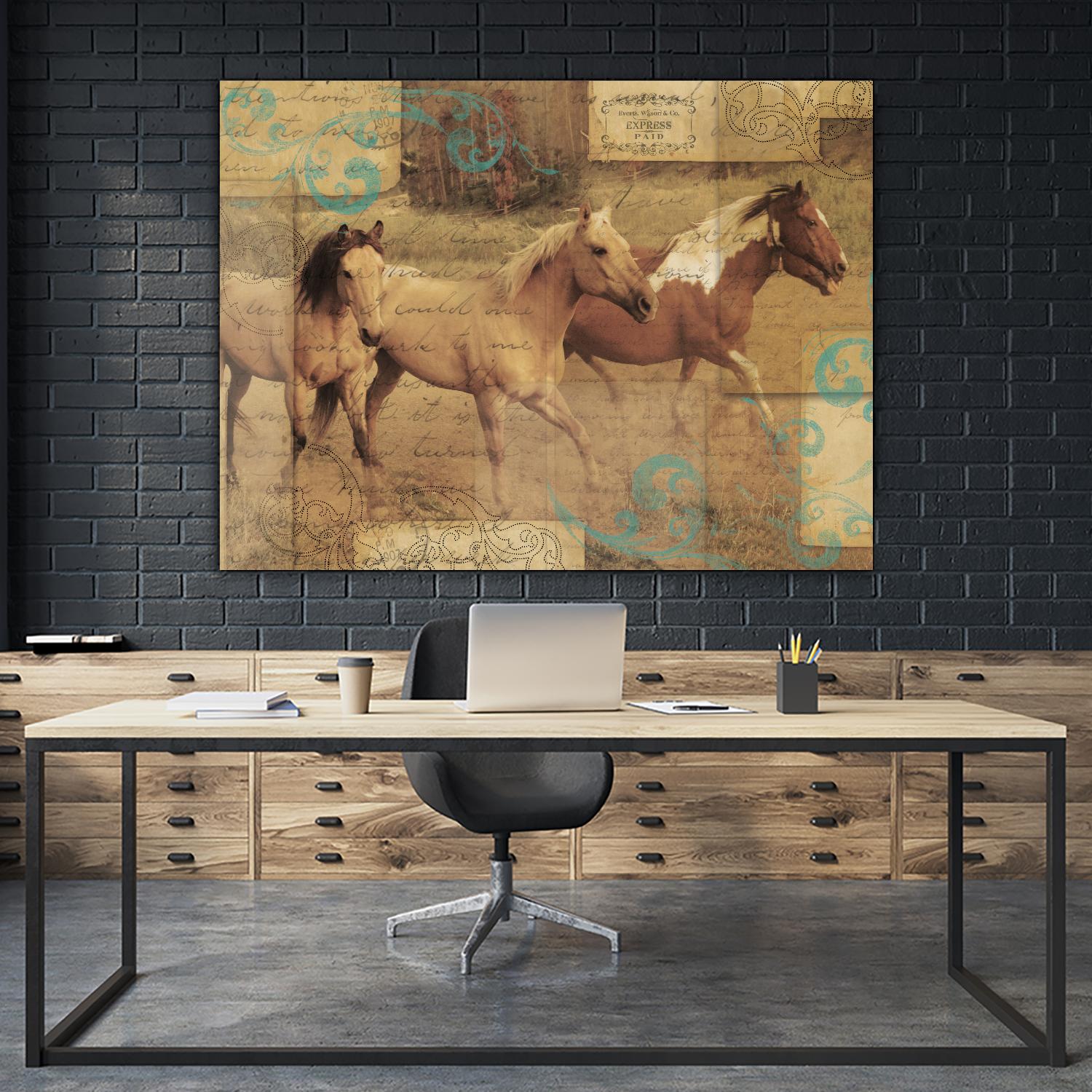 Wild Horses I by Portfolio on GIANT ART - beige animals