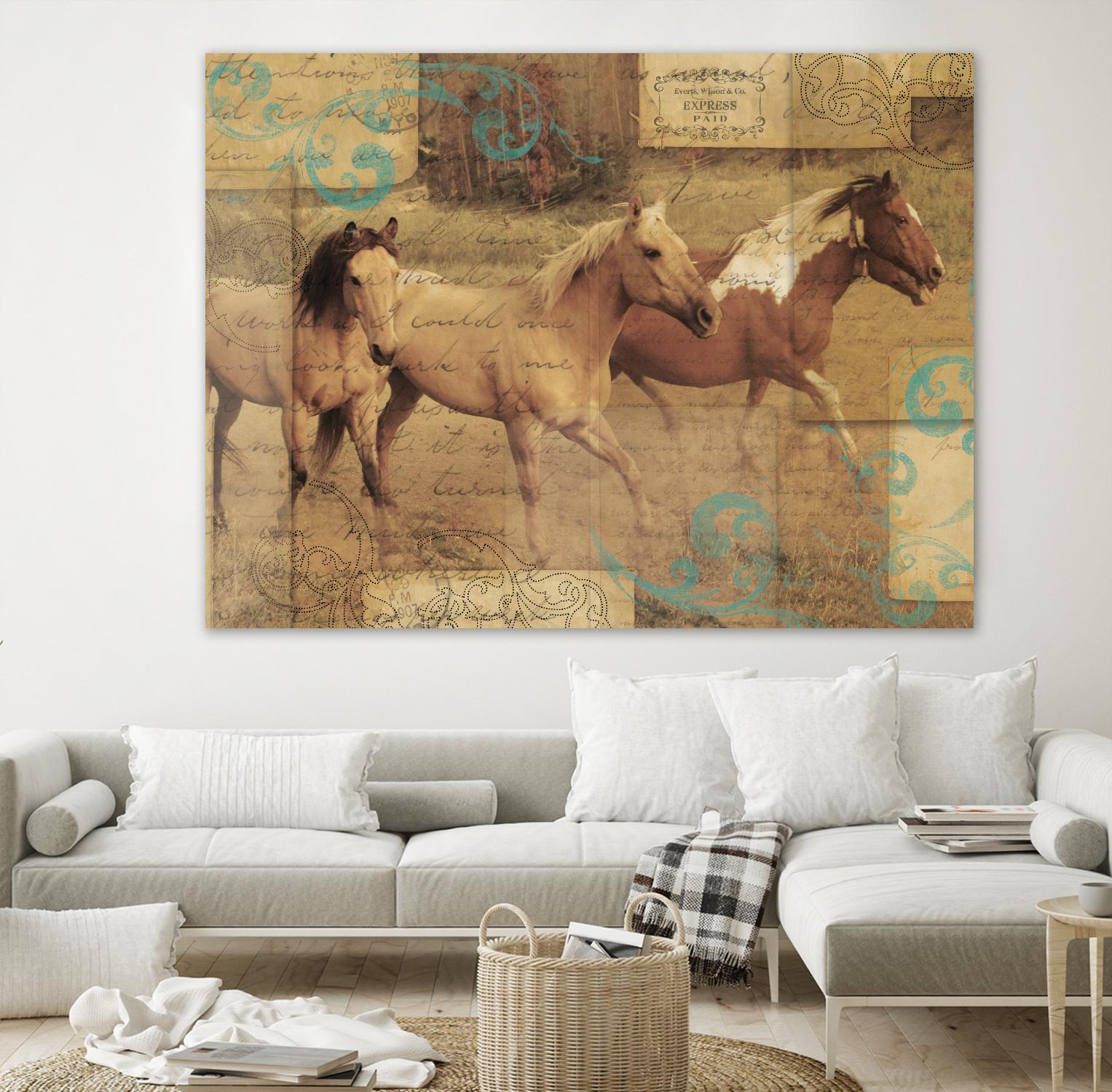 Wild Horses I by Portfolio on GIANT ART - beige animals
