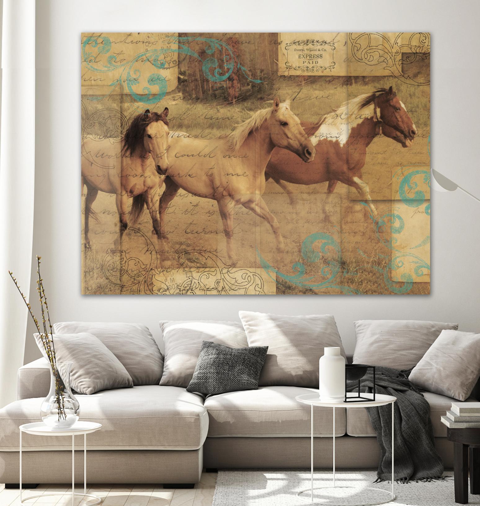 Wild Horses I by Portfolio on GIANT ART - beige animals