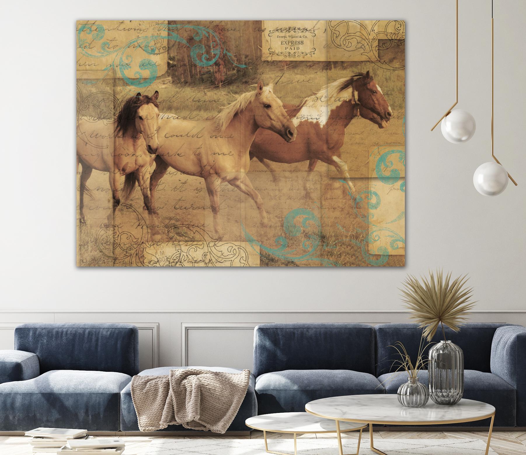 Wild Horses I by Portfolio on GIANT ART - beige animals