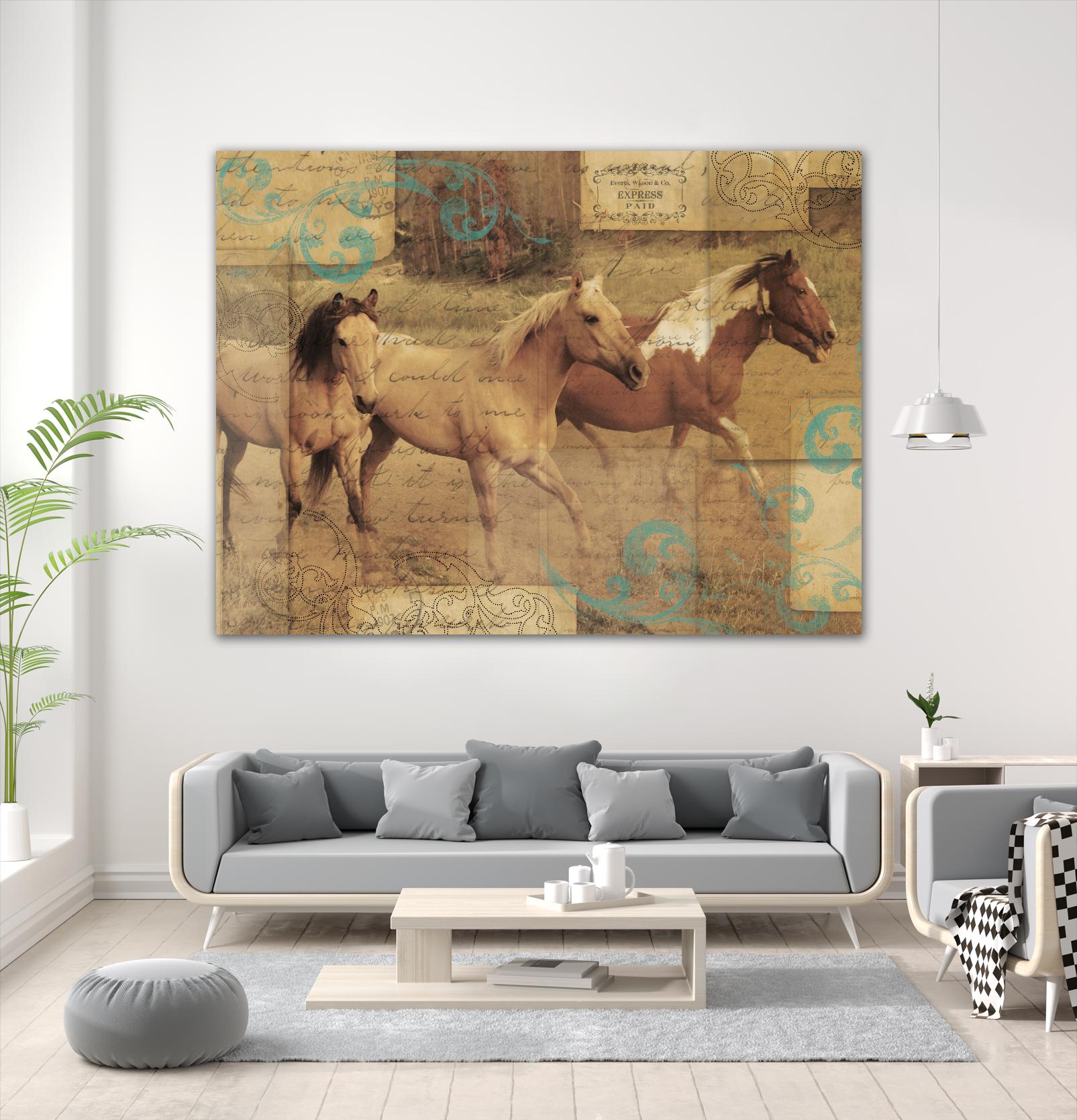 Wild Horses I by Portfolio on GIANT ART - beige animals