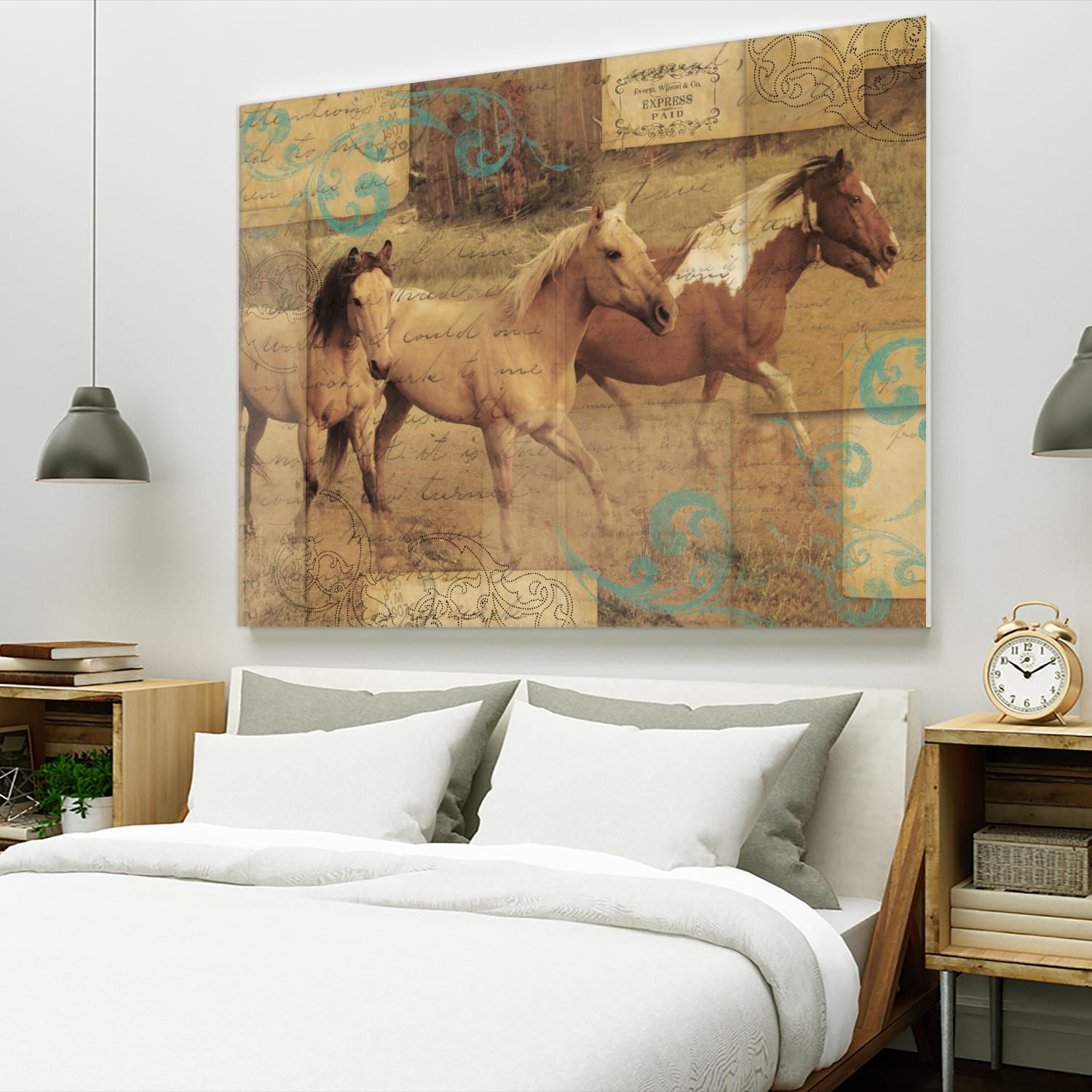 Wild Horses I by Portfolio on GIANT ART - beige animals