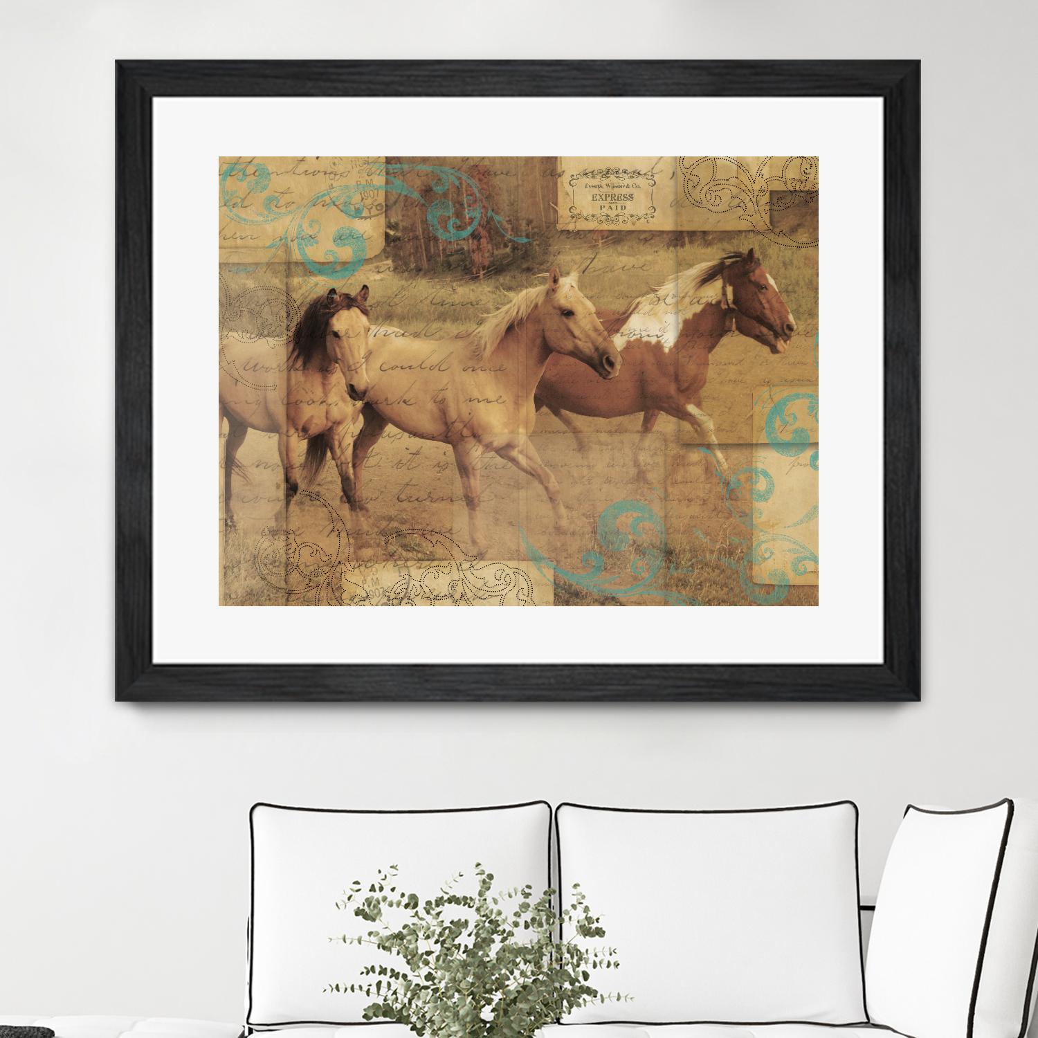Wild Horses I by Portfolio on GIANT ART - beige animals